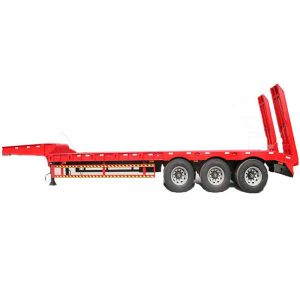 Cheap 60-100 Ton Heavy Duty Flated Bed Trailer 3 Axles Gooseneck Semi Trailer for sale