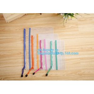 Customized Mesh Pencil Bag A4 Travel Passport Pouch, Zipper Lock Document File