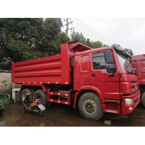 HOWO 375 Euro 3 Used Dump Trucks 9000 * 2500 * 3500 Mm Easy Operation