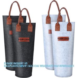 Single Felt Bottle Wine Tote, Bottle Wine Carrier Bag Padded Wine Perfect Wine