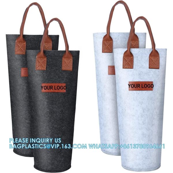 Single Felt Bottle Wine Tote, Bottle Wine Carrier Bag Padded Wine Perfect Wine