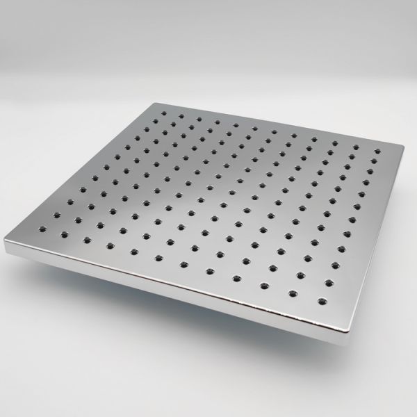 Modern Chrome Rainfall Shower Head 1 Spray 8in Fixed Shower Head Wall Mount