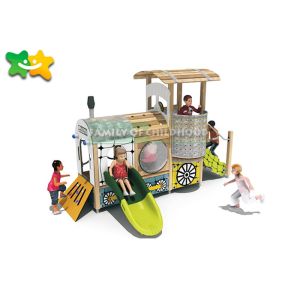 Adventurous Wooden Playground Slide Car Modeling With Climbing Stairs