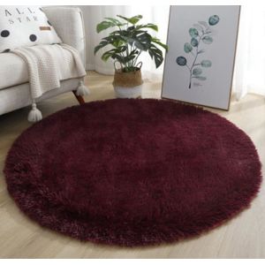 Pure Color Circled Silk Woollen Mixed Knitting Carpet Bedroom, Living Room