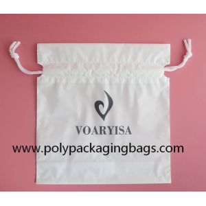 CMYK Color Frosted Drawstring Plastic Bags For Garment Packing