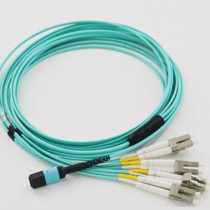 Aqua MPO/MTP Harness Cable OM3 50/125um Pre - terminated MTP/MPO to LC Fiber