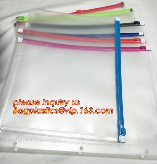 Quality Office School Supply A4/5/6 Plastic PVC Document Bags With Zipper File Folder Stationery Pen Bag For Office School Suppl wholesale
