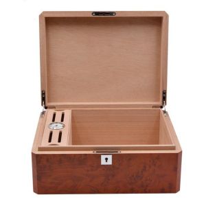Cheap Customized High End Single Layer Cigar Humidor Box Silk Screen Printing Logo for sale