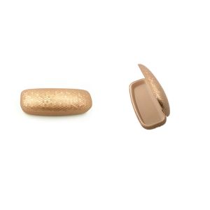 Golden Soccer Line Optical Glasses Case Bright Leather Reading Glasses Case