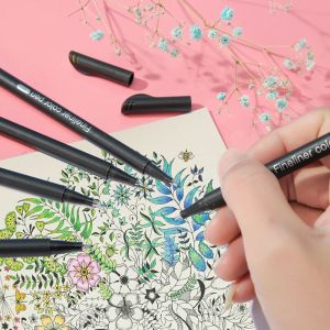 Watercolor Art Marker Pen Set of 12 Fine Point Markers for Writing and Fineliner