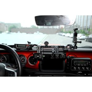 Jeep Wrangler JL Aluminum Center Console Bracket Dashboard Mount for Car Phone