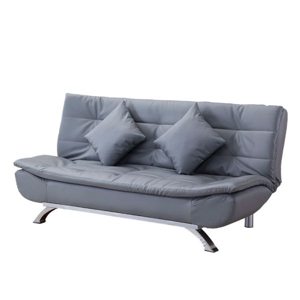 Quality Faux Leather Folding Futon Sofa Bed With 2 Pillows wholesale