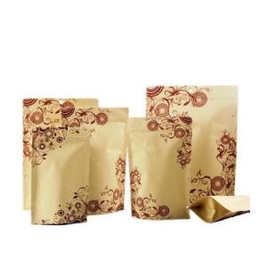Custom prited kraft paper zipper coffee bean packing bag with wholesale