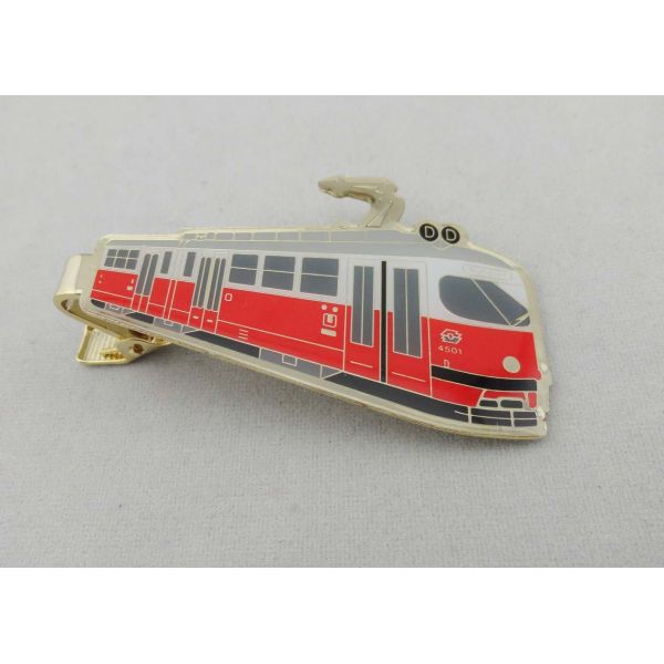 Quality 3D Brass Photo Personalized Tie Bar Etched With Soft Enamel , Gold Plating wholesale