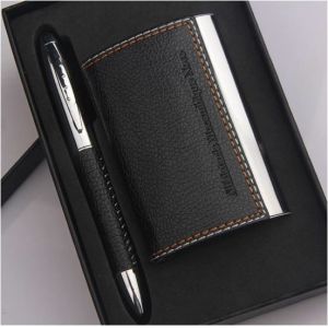 Stationery Factory Custom Logo Black Ink Metal Roller Ball Pen Set