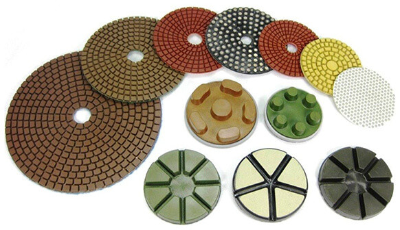 3" metal and resin Hybrid Transitional diamond grinding pads with velcro backing