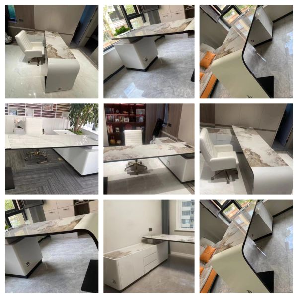 Office Desk Furniture Design for Home Executive Boss Luxury Grey Escritorio De Oficina