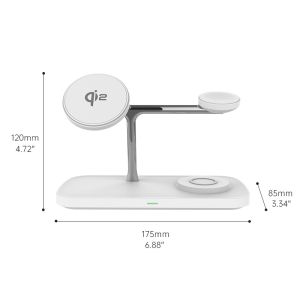 White Magnetic Wireless Charger With 15w Fast Charging And Working Frequency Of