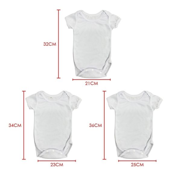 Custom Blank White Short Sleeve Sublimation Baby Romper For Sublimation Photos Printing