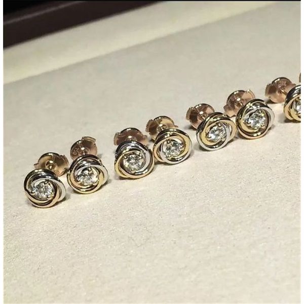 Quality C Three circle ring earrings18K white gold, 18K yellow gold, 18K rose gold, diamond. Model: B8045300 wholesale