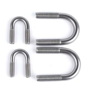304 316 Stainless Steel Hex Head Bolts UNS Thread U Shape M8 With Nut