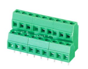 Cheap pcb terminal blocks, terminal block screw type, 128A-3.5 3.81 green 128A 128 3.5 terminal block double layer type for sale