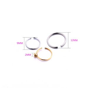 Custom made fashion16 gauge nose rings with round ball for women