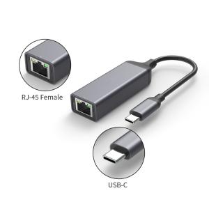 China USB Type C to RJ45 Ethernet Adapter with 100Mbps and 100MM Ethernet Cable on sale