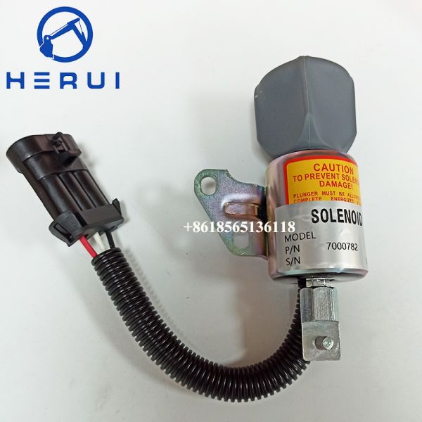 12V Fuel Shutoff Solenoid 7000782 for Excavator 418 E08 E10 E17 E19 E20 Engine