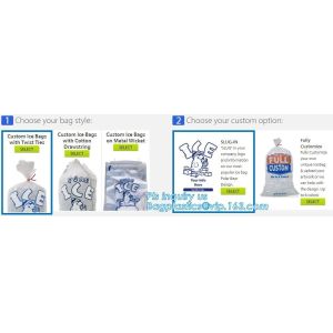 nylon Drawstring closure Plastic Ice Bags, biodegradable ice cube plastic bag,