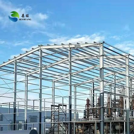 Quality Prefabricated Steel Warehouse with Section Column Main Structure Fire-Resistant Metal Sheet Wall and 50-200mm Sandwich Panel Thickness wholesale