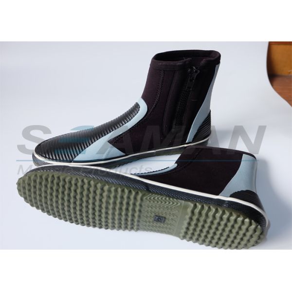 5mm hi top zipper Neoprene wetsuit boots with anti-slip rubber sole for scuba diving surfing sailing and kayak