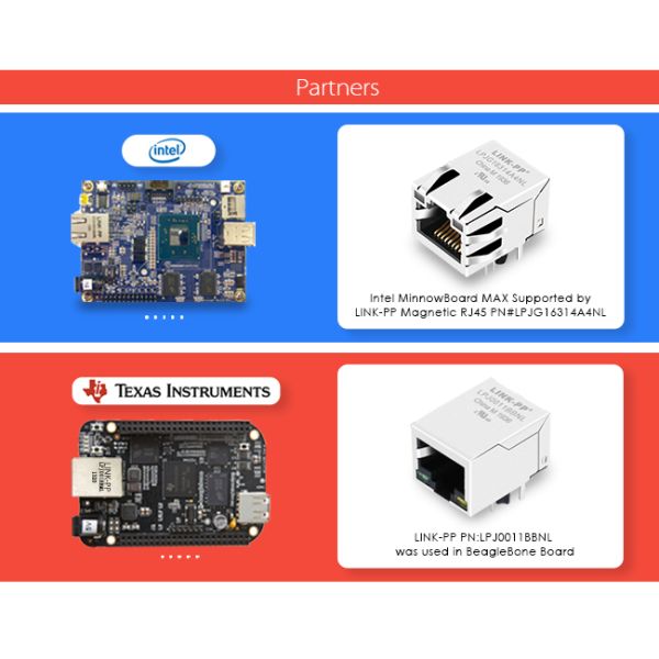 ARJ-199 POE+ RJ45 Connector with 100 Base - T Magnetics LPJK6001BONL