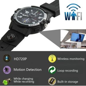 Y32 32GB 720P WIFI IP Spy Watch Camera Wireless Remote CCTV Video Monitor IR