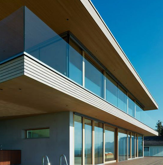 Custom 12mm Clear Tempered Glass With Aluminum U Channel For Railing Balustrade