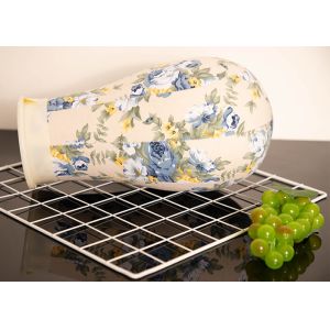 Strong Aging Resistance Pierceful Canvas Wig Head Blue Floral Color