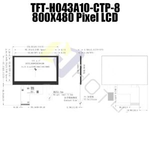 4.3-inch TFT LCD display module 800x480 dot matrix capacitive touch