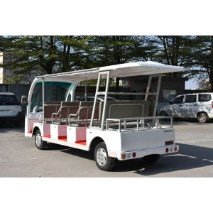 Standard Electric Sightseeing Bus With Four Wheels Hydraulic Braking System