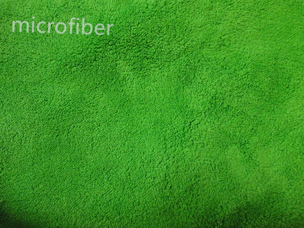 Green Plush Buffering Towel / High Absorbtion Microfiber Dusting Cloth For Windows Glass