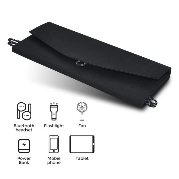 Custom Mini Round Semi Flexible Power Up Camping Gears 21W Foldable Solar Panel