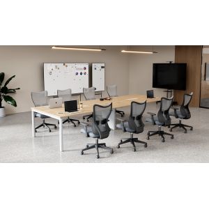 Adjustable Armrest Swivel Office Chair for Staff Conference Room Mid Back Mesh