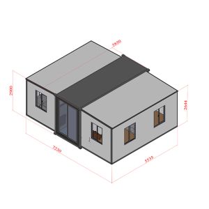 Customizable 40ft Expandable Container House With Gypsum Board Covering 20ft