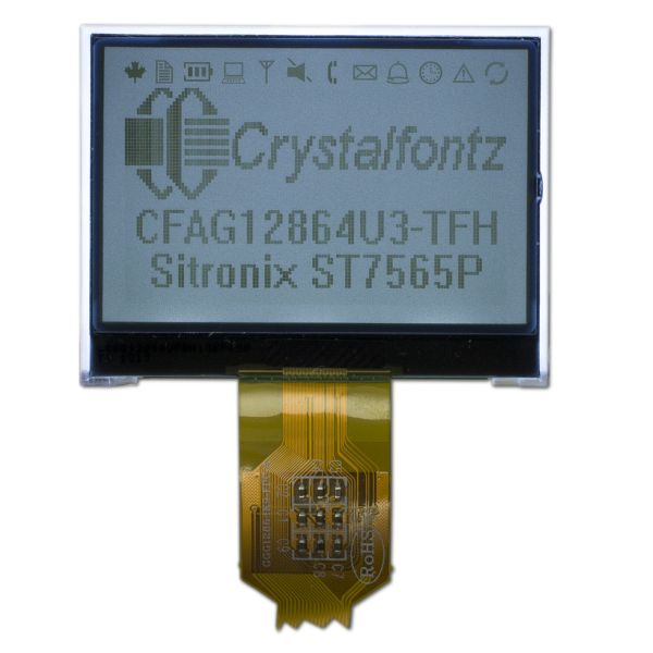 Quality 2.4'' 128*64 Graphic LCD Module Low Power CFAG12864U3-TFH ST7565P With Backlight Industrial Display wholesale