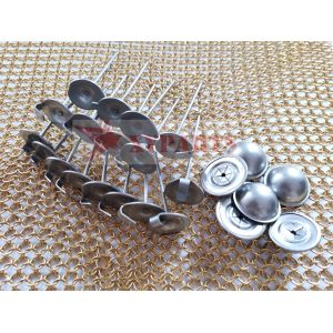 China Insulation Blankets Round Hook Base Stainless Steel Lacing Anchors With Dome Cap on sale