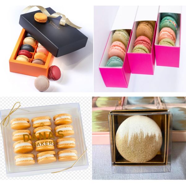 Quality Customizable Food Safe Macaron Paper Boxes Plastic Macaron Trays wholesale