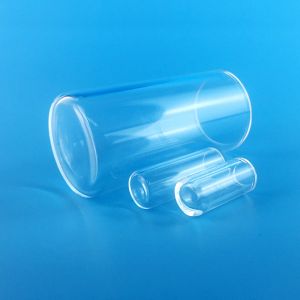 Customized Large Size Quartz Glass Tube One End Round Flat Head