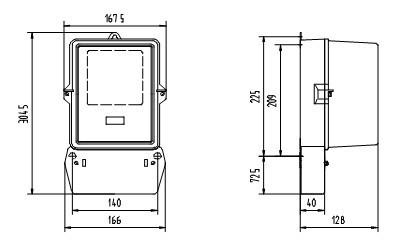 CT Connecting Front Board Installed Three Phase Energy Meter Electromechanical