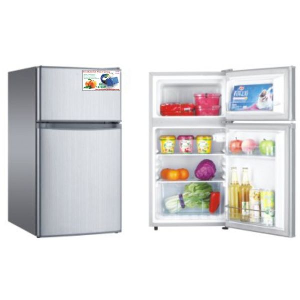 98L DC upright solar fridge AC/DC compressor fridge ( upright double door 98L
