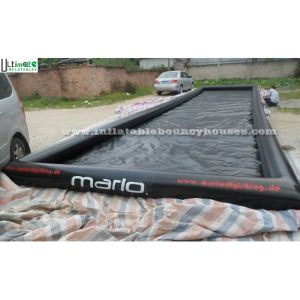 Water Sports Long Large Inflatable Pool with 0.9mm PVC Tarpaulin , Black