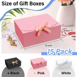 Gift Boxes With Lids, Pink 10X8X4 Inch Gift Boxes, Bridesmaid Proposal Box With